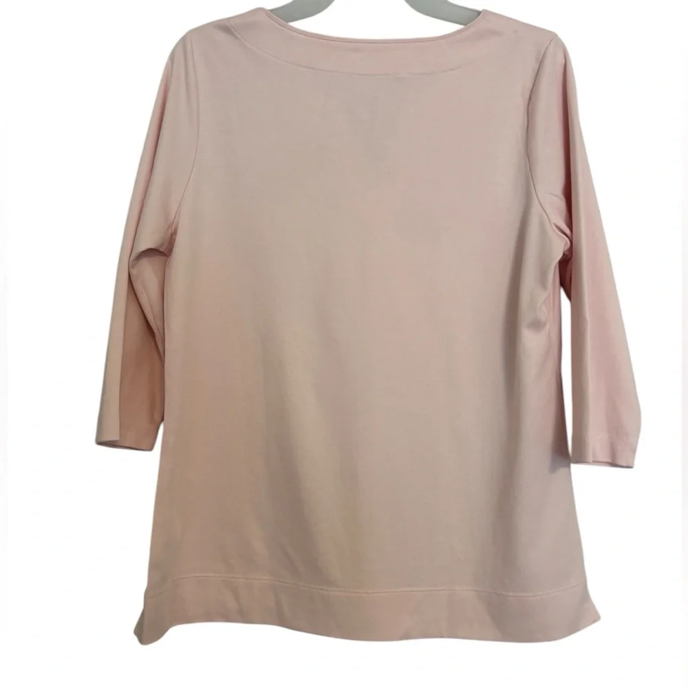 L.L Bean Tops Split-Neck Tunic 3/4 Sleeve - Picture 3 of 10